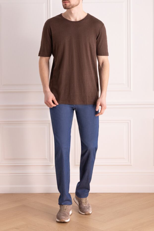 Gran Sasso linen brown t-shirt for men 172077 - photo 2