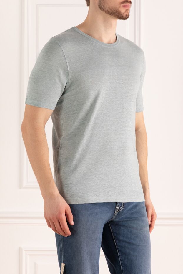 Gran Sasso light blue linen t-shirt men's 172081 - photo 3