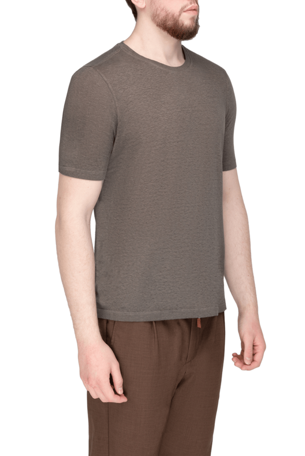 Gran Sasso linen beige t-shirt for men 172088 - photo 3