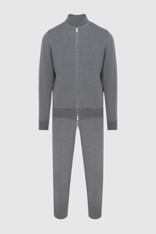 Gran Sasso grey cotton tracksuit with joggers and bomber hoodie men's 172095 - photo 1