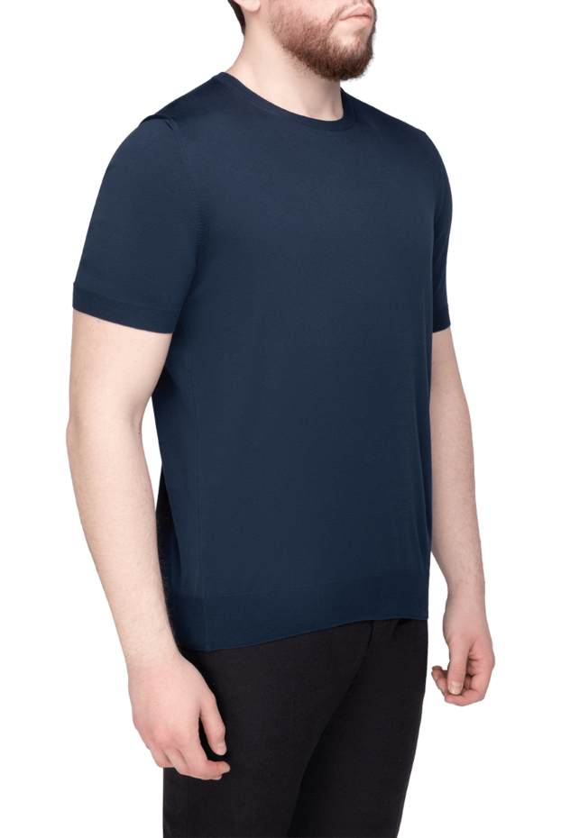 Gran Sasso short sleeve blue men's jumper 172126 - photo 3