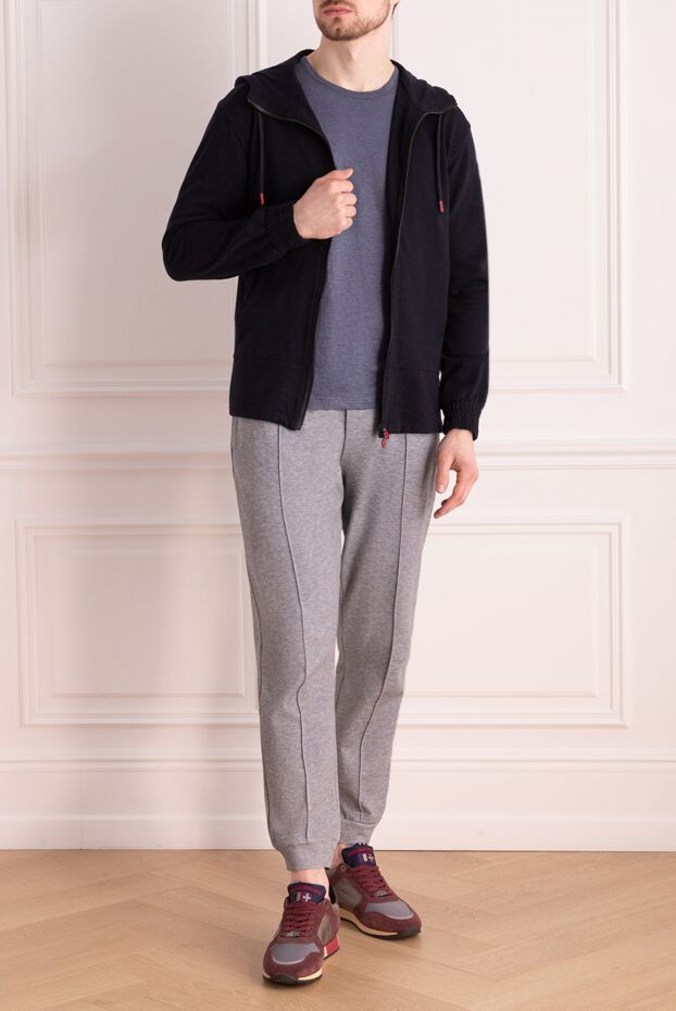 Kiton мақта мен кашемирден тігілген спорттық күрте, ерлерге арналған көк 172151 - фото 2