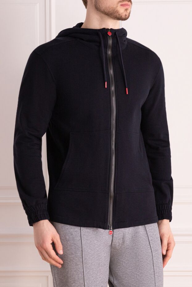 Kiton мақта мен кашемирден тігілген спорттық күрте, ерлерге арналған көк 172151 - фото 3