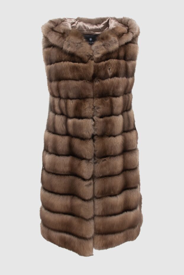Fabio Gavazzi sable fur vest with hood long brown 172161 - photo 1
