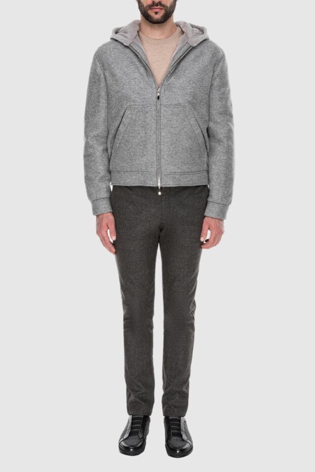 Fabio Gavazzi cashmere grey jacket with hood and fur trim inside
 172167 - photo 2