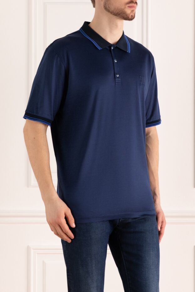 Zilli blue polo shirt with contrast trim men's 172272 - photo 3