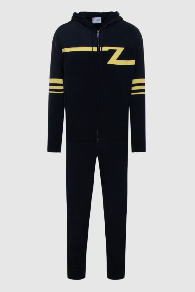 Zilli blue tracksuit with hood, jogger pants and contrast stripes men's 172285 - photo 1