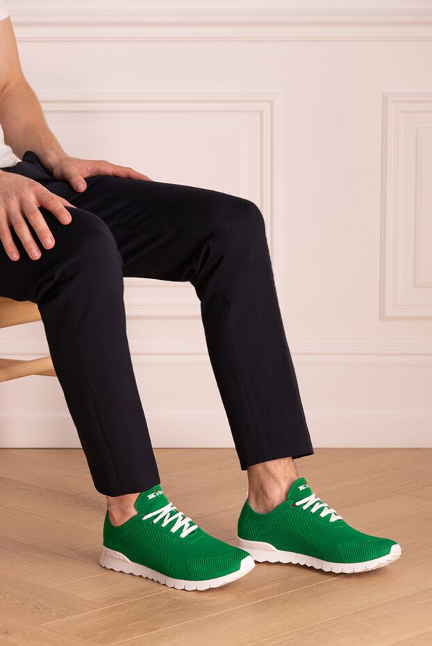 Kiton кроссовки из текстиля зеленые мужские 172302 - фото 2