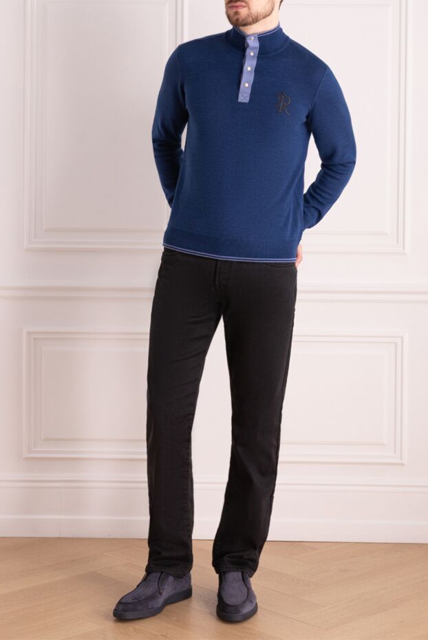 Stefano Ricci troyer blue with contrast placket and snap closure 172325 - photo 2