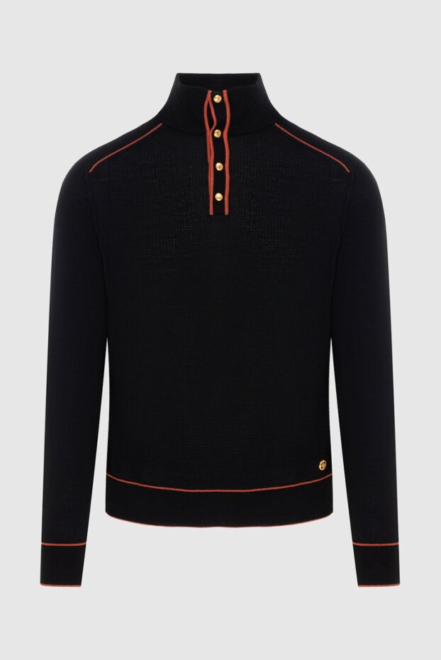 Stefano Ricci black cashmere and silk trouser with contrasting orange trim 172327 - photo 1