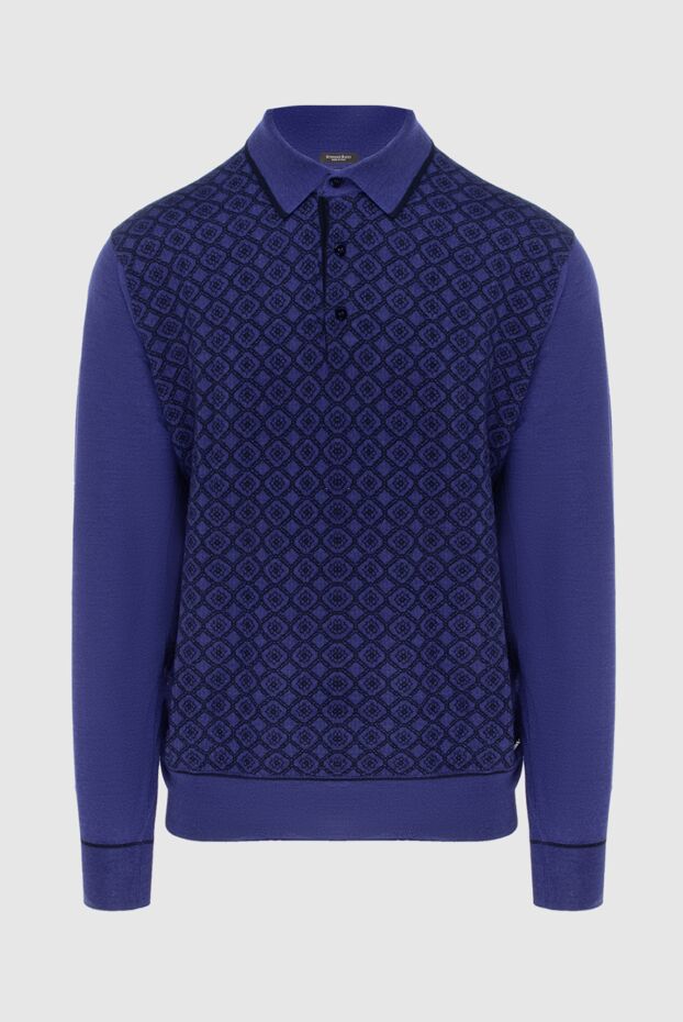 Stefano Ricci men's purple long sleeve polo shirt with jacquard insert 172337 - photo 1
