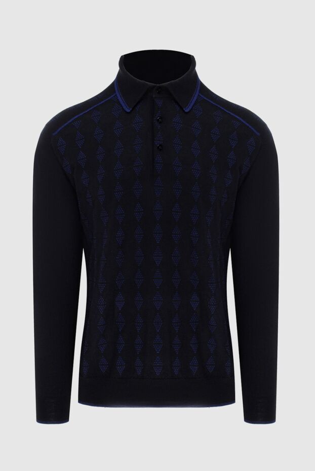 Stefano Ricci black knitted polo shirt with contrasting geometric knit 172341 - photo 1