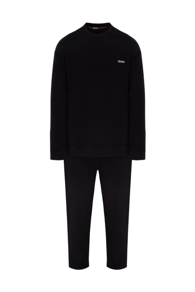 Ermenegildo Zegna логотиппен безендірілген свитшоты бар қара спорттық костюм ерлерге арналған 172511 - фото 1
