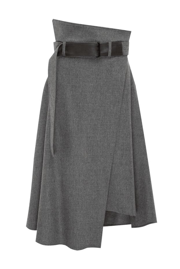 Lorena Antoniazzi gray wool midi skirt with asymmetrical hem and wide belt
172514 - photo 1