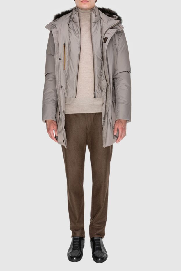 Moorer men's beige parka down jacket with an inner detachable vest 172523 - photo 2