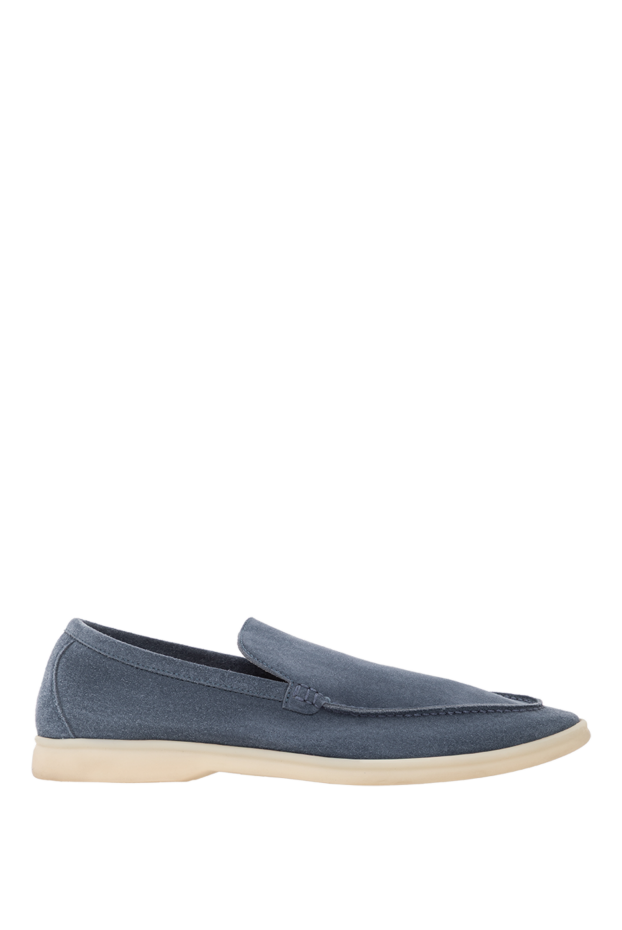 Loro Piana casual men's loafers made of dark blue suede with a comfortable sole 172578 - photo 1