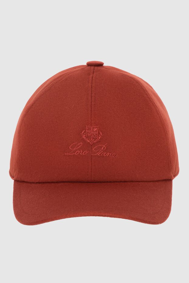 Loro Piana бейсболка из кашемира цвета терракоты с вышитым гербом 172648 - фото 1