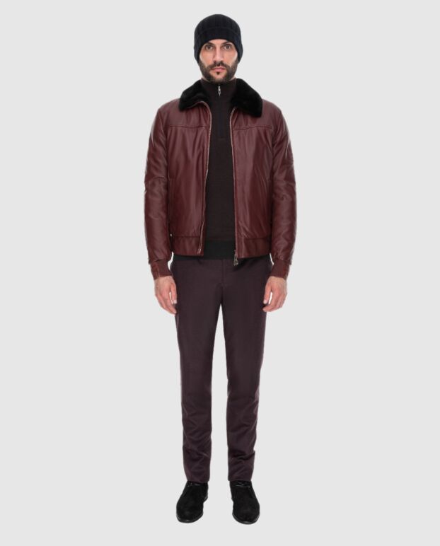 Stefano Ricci burgundy leather jacket for men 172746 - photo 2