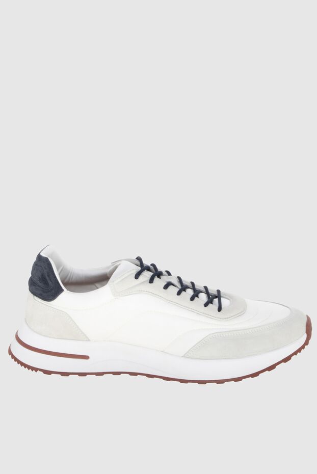 Loro Piana мужские комбинированные кроссовки week end walk в кремово-белом исполнении 172898 - фото 1