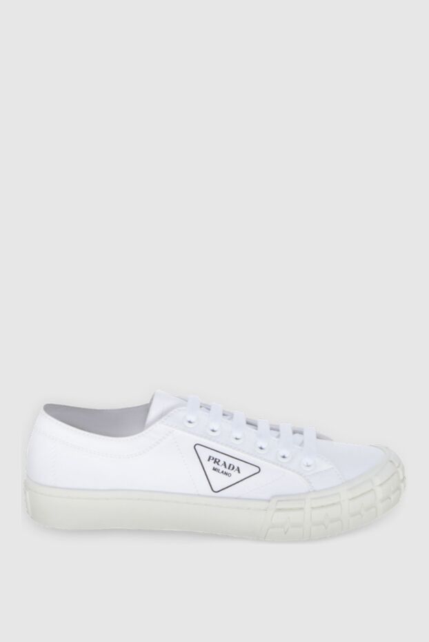 Prada кроссовки из хлопка белые мужские 172904 - фото 1