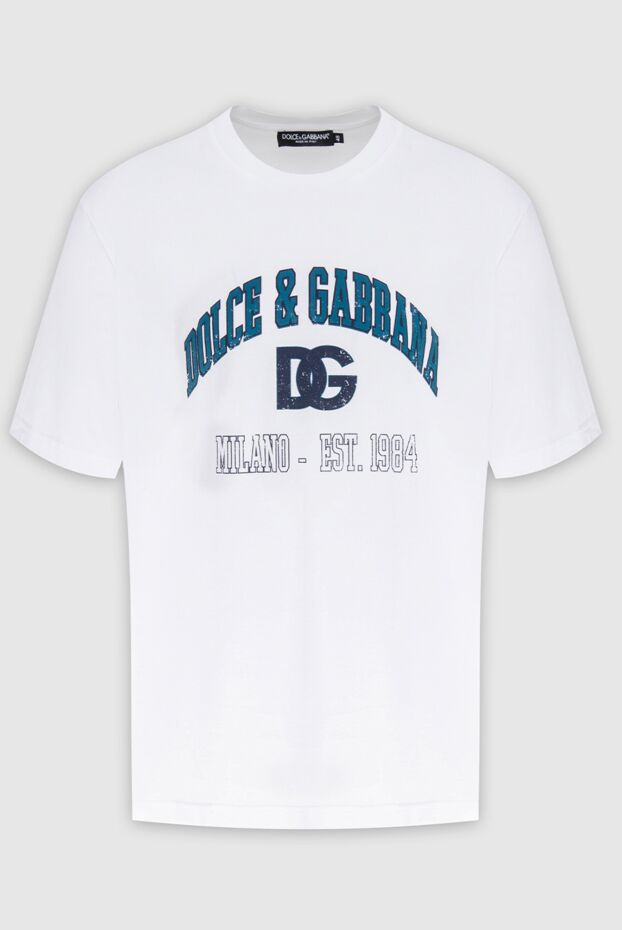 Dolce & Gabbana printed white cotton t-shirt with text and initials dg 172912 - photo 1