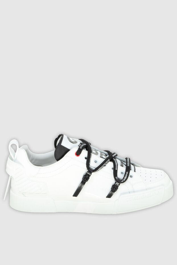 White sneakers with black laces and decorative fasteners
- photo 1