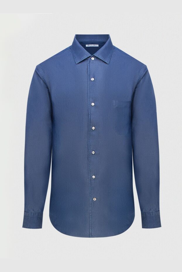 Loro Piana men's deluxe shirt in deep blue with a pocket on the chest
173003 - photo 1