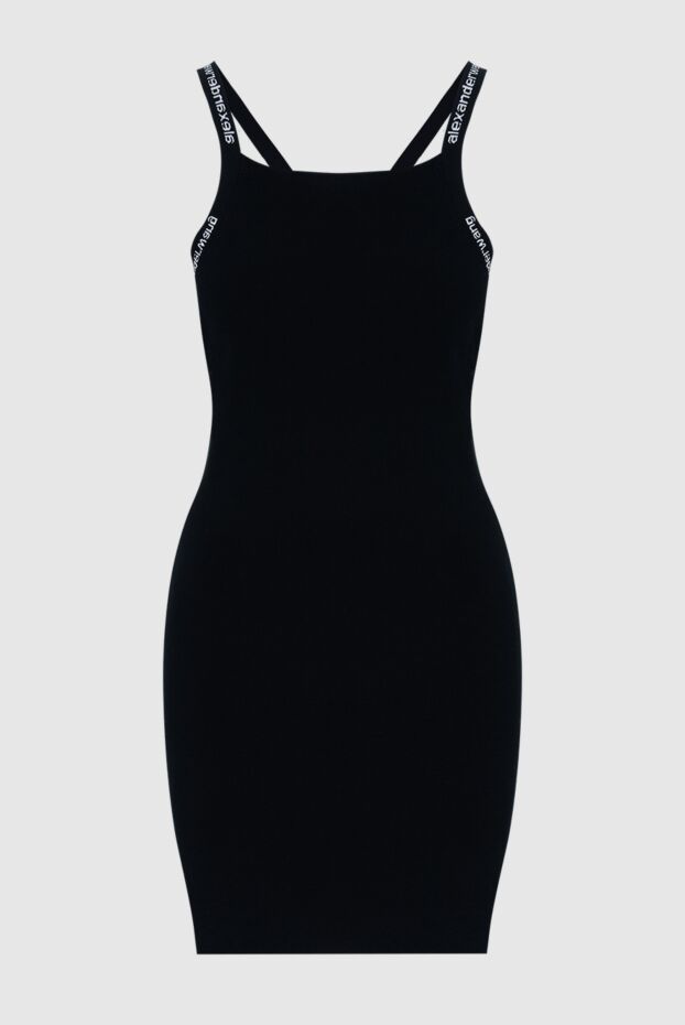 Alexanderwang трикотажды қара көйлек, логотипті баулары бар 173045 - фото 1