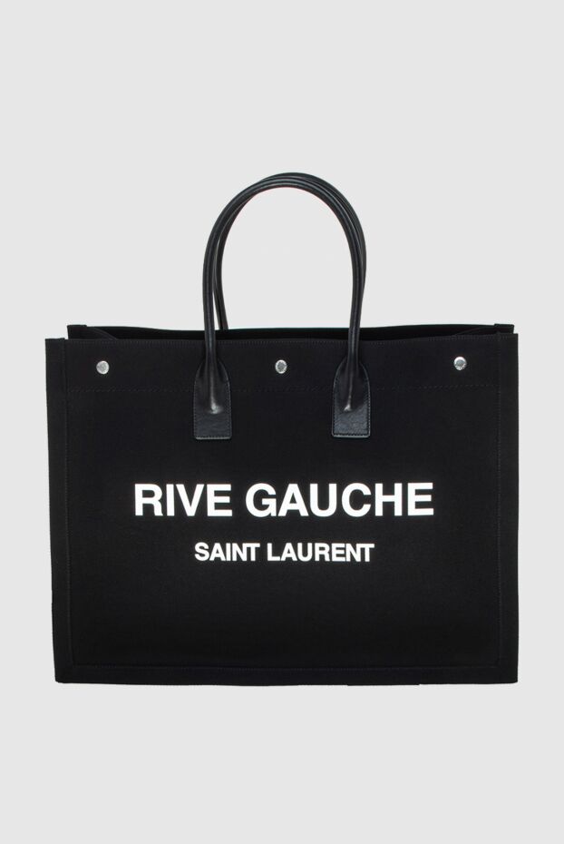 Saint Laurent ақ логотипі бар қара әйелдер сөмкесі 173121 - фото 1