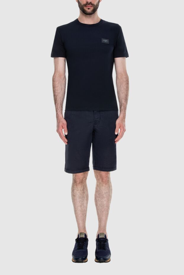 Jacob Cohen dark blue men's shorts with straight cut and drawstring waist
173214 - photo 2