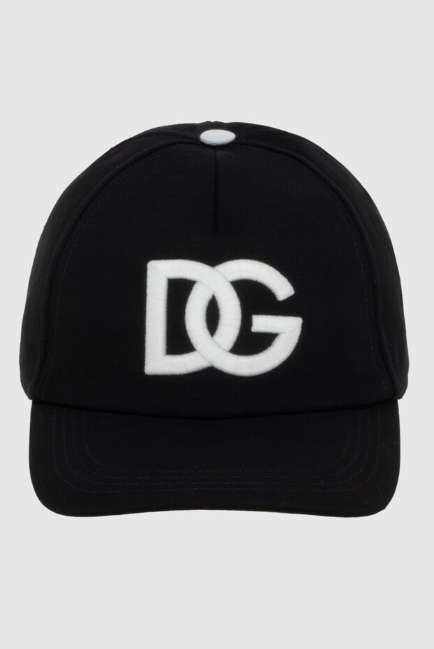Dolce & Gabbana кепка хлопковая черная украшенная большим контрастным логотипом мужская 173314 - фото 1