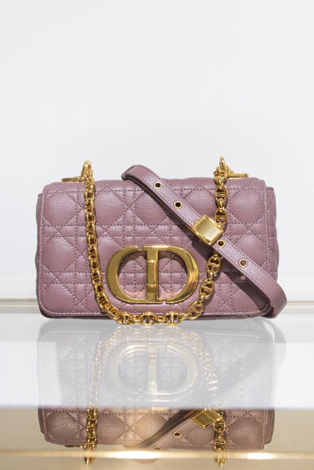 Dior текстуралы былғарыдан жасалған күлгін әйелдер сөмкесі 173326 - фото 2