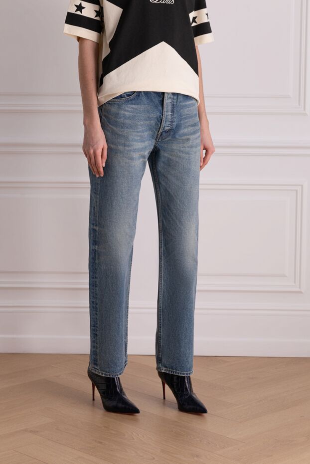 Celine көгілдір түсті әйелдер джинсы сызығы бар 173350 - фото 3