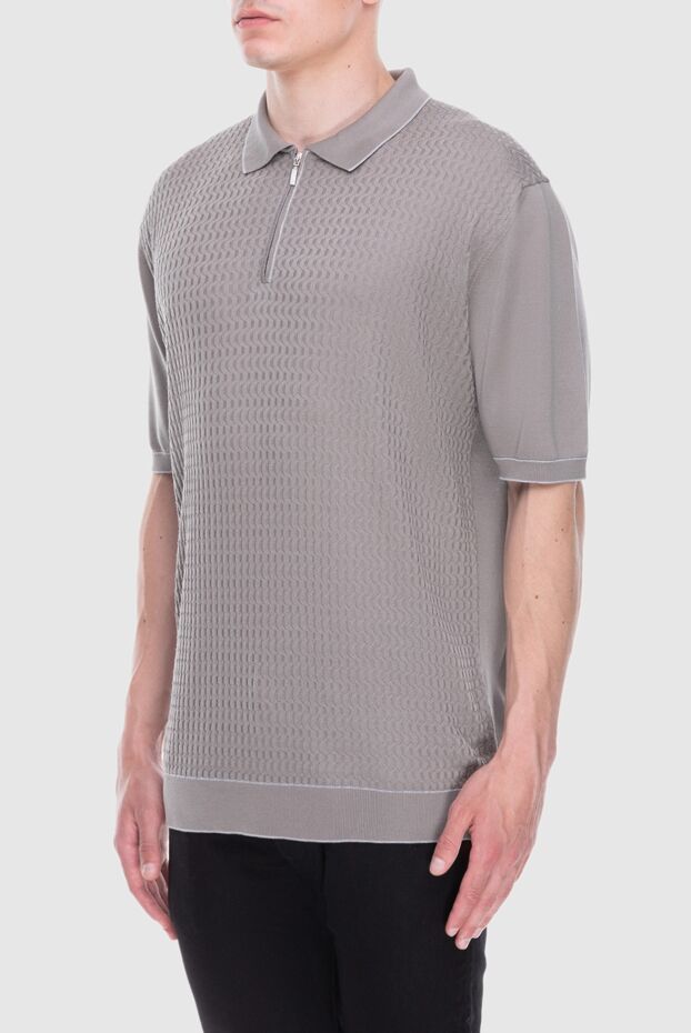 Cesare di Napoli beige silk polo for men 173367 - photo 3
