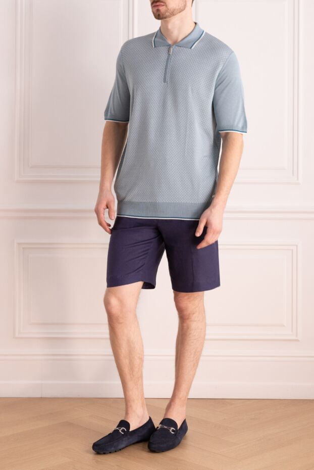 Loro Piana шорты изо льна фиолетовые мужские 173461 - фото 2