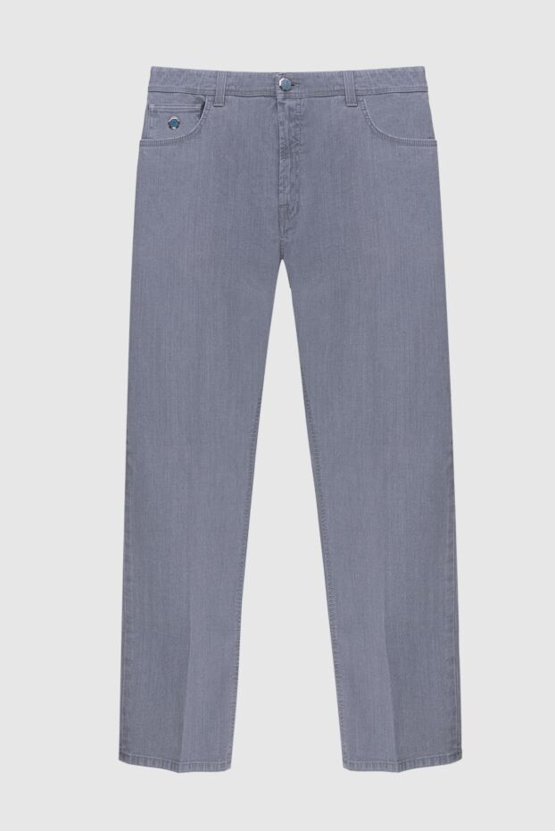 Stefano Ricci men's gray jeans with turquoise button 173493 - photo 1