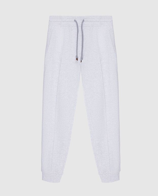 Brunello Cucinelli men's gray techno cotton french terry track pants 173547 - photo 1