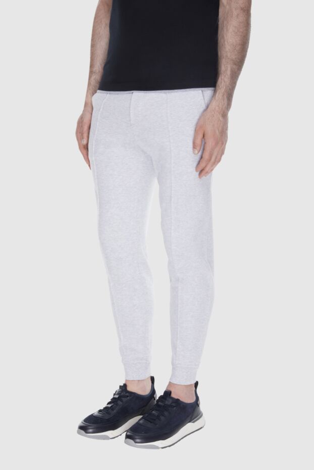Brunello Cucinelli men's gray techno cotton french terry track pants 173547 - photo 3