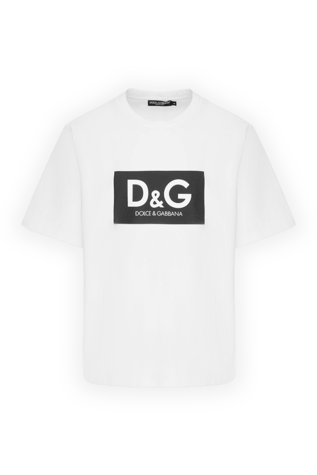 Dolce & Gabbana cotton t-shirt with black insert and branding 173570 - photo 1