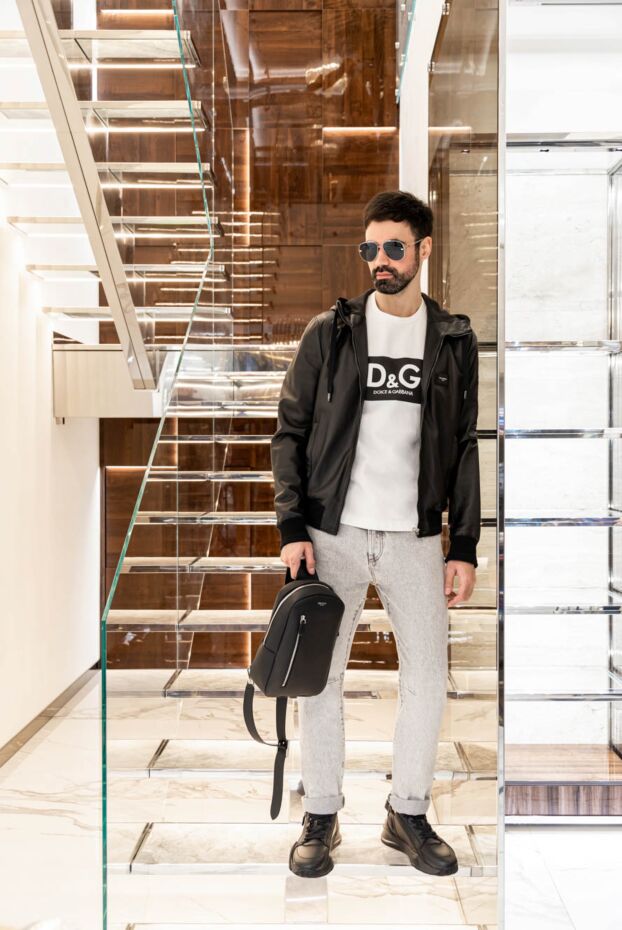 Dolce & Gabbana cotton t-shirt with black insert and branding 173570 - photo 2