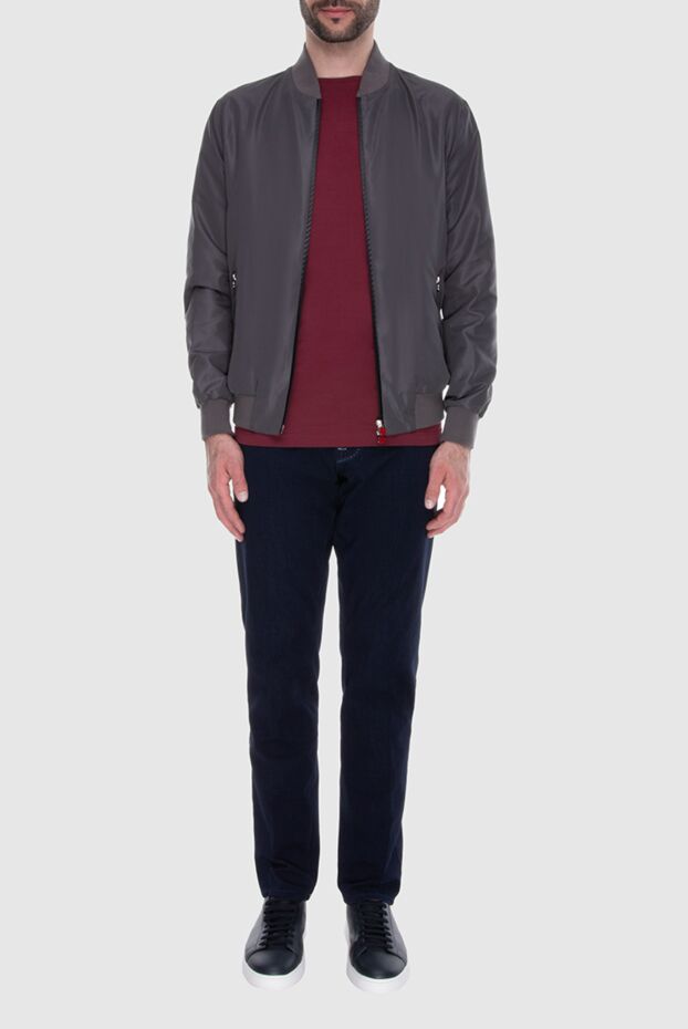 Kiton текстуралы жабылатын және фирмалық жүгіргіштері бар бомбардир күрте
 173593 - фото 2