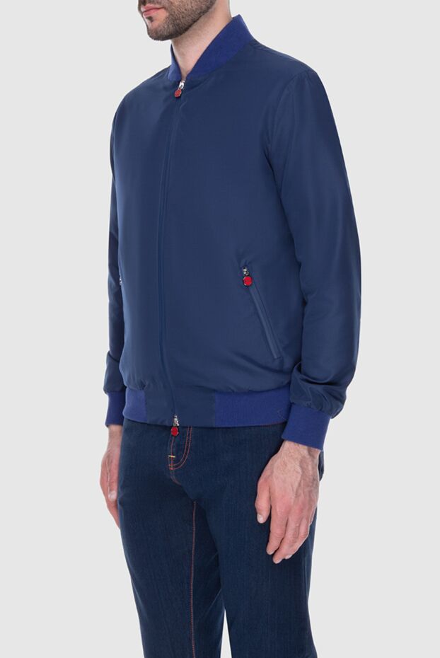 Kiton ерлерге арналған жарқын серпімді бөлшектері бар көк бомбер-күртеше 173594 - фото 3