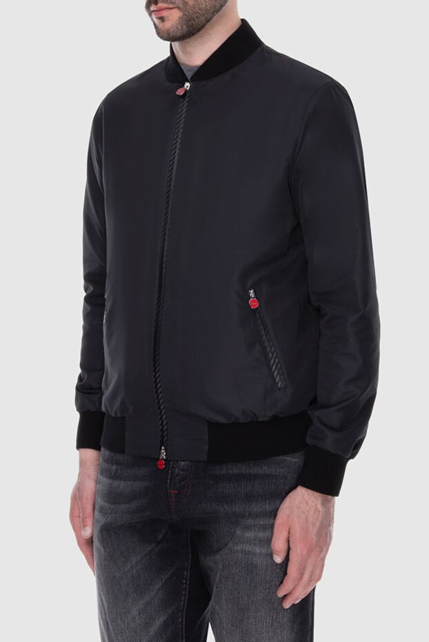 Kiton жүгірмелері мен серпімді манжеттері бар қара бомбардир күрте
 173595 - фото 3