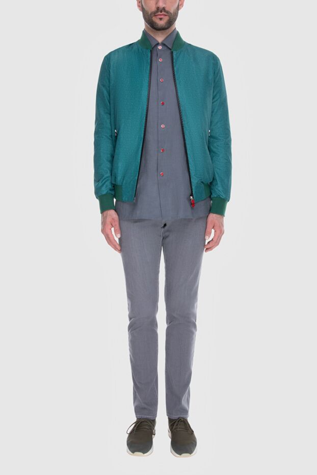 Kiton ерлерге арналған жасыл полиэфирден жасалған күрте 173596 - фото 2