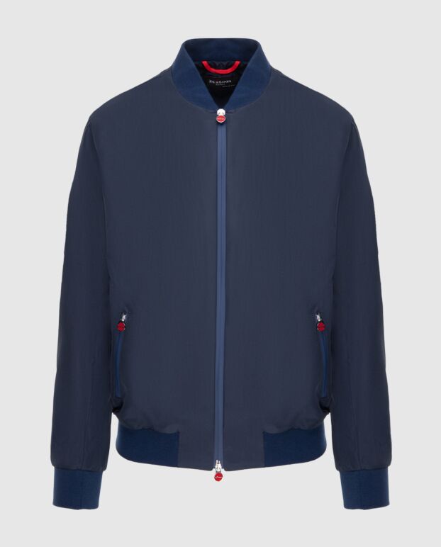Men's blue bomber jacket with double zipper puller - photo 1