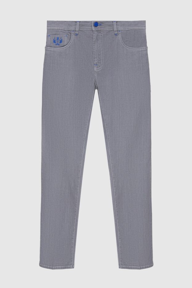 Men's gray jeans with logo on the pocket - photo 1