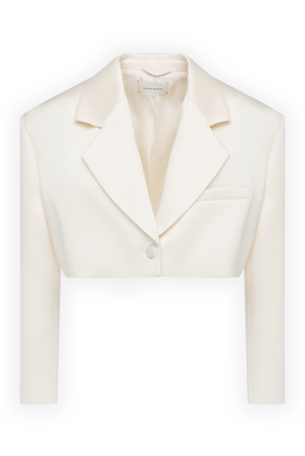 Magda Butrym women's cropped white silk jacket 173636 - photo 1