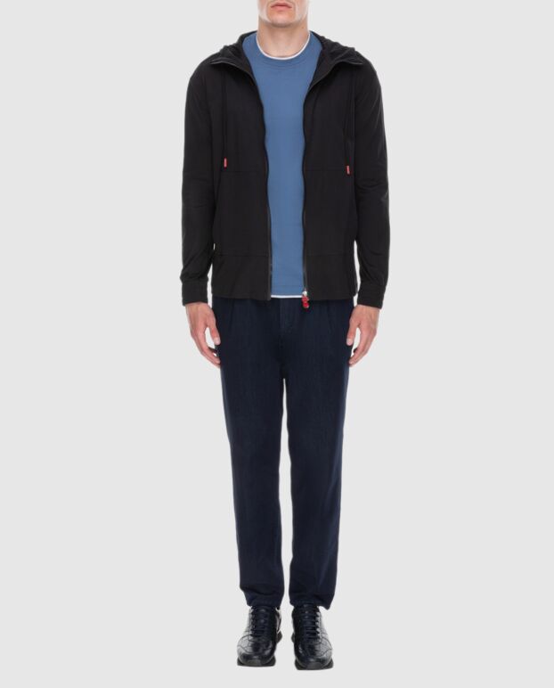 Kiton спортивная кофта мужская хлопковая черная с капюшоном  173656 - фото 2