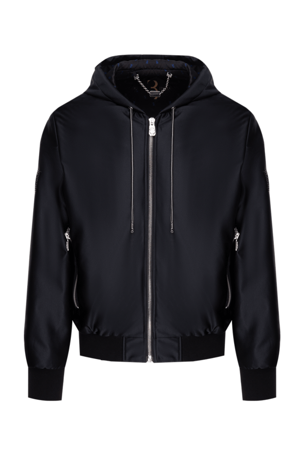 Billionaire black jacket with a hood and logo patch on the sleeve men's 173687 - photo 1