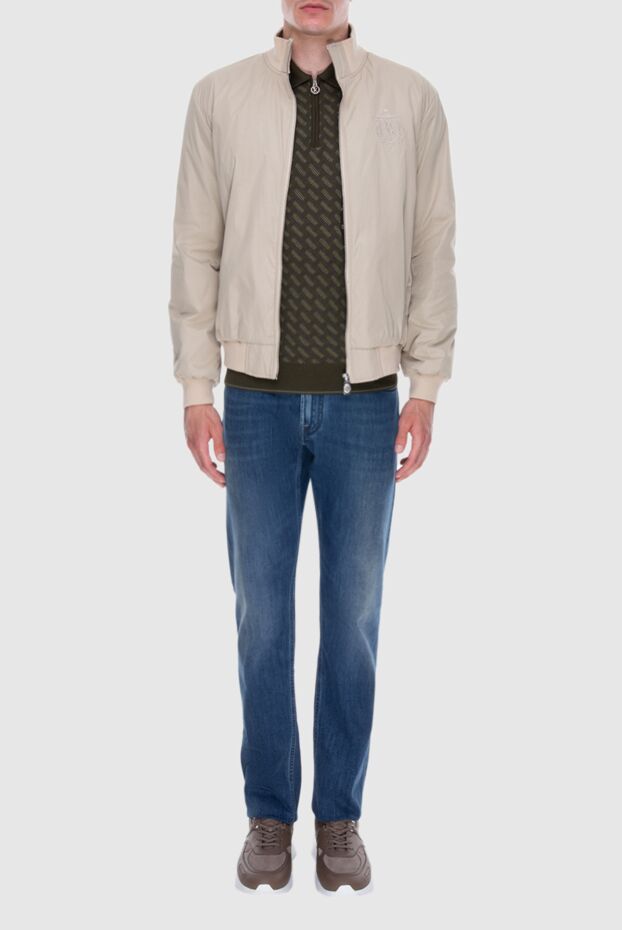 Billionaire beige zip-up jacket with stand-up collar and knit trim
 173688 - photo 2
